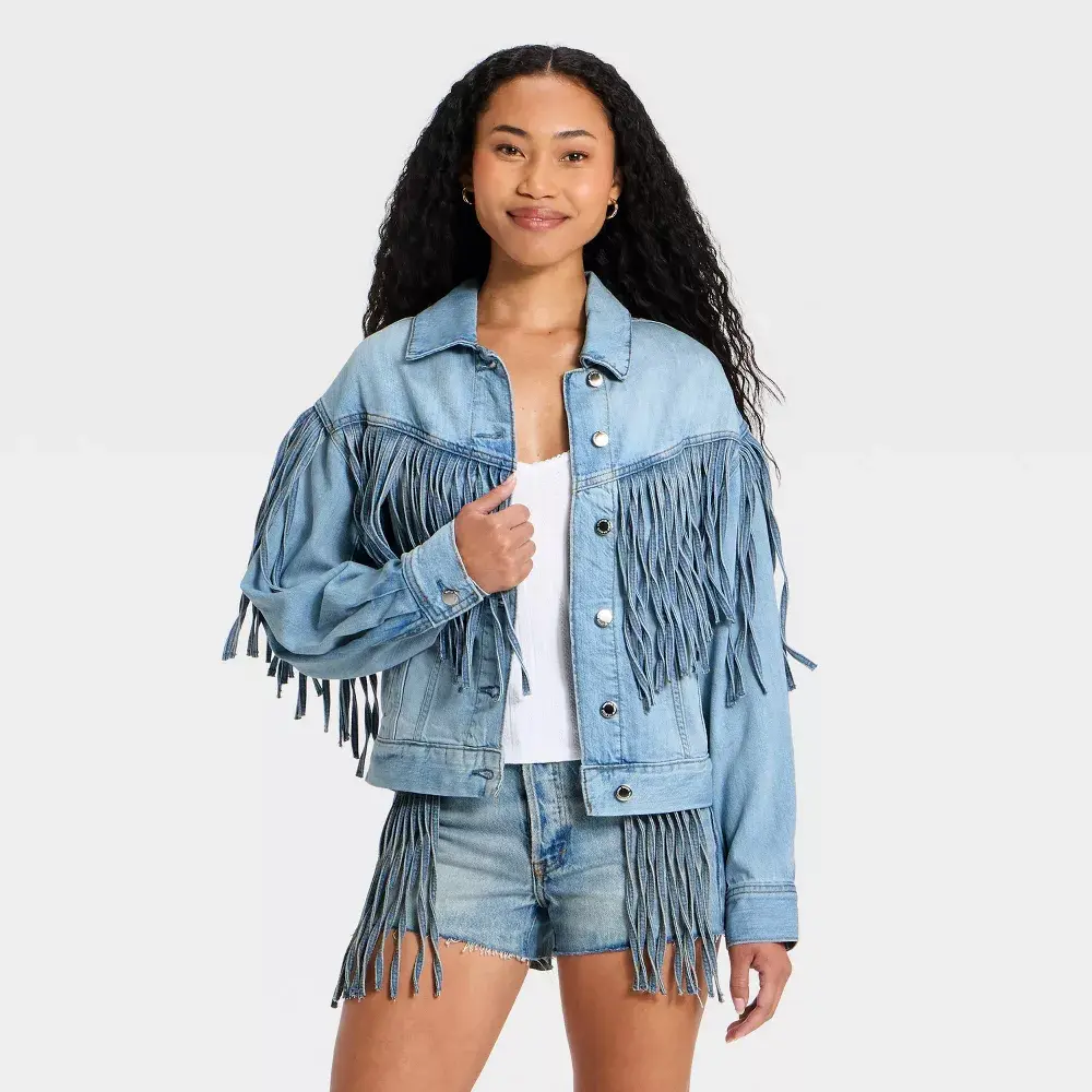 Women's Fringe Denim Jacket - Universal