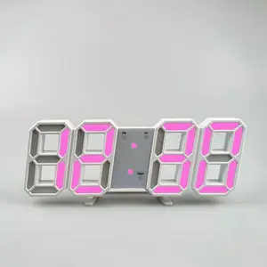 LED Digital Clock, 1 Count Battery Powered Creative Electronic Clock, Multifunctional Creative Mode Adjustable Electronic Clock for Home Decor, Pink, LED Alarm Clock