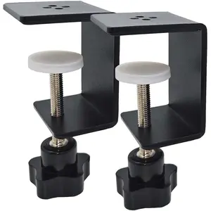 2 Pack Heavy Duty C Clamp & Desk Clamp |   Wide Jaw Metal Woodworking Clamps, Adjustable Shelf Clamps for Desk Extension/Panel Work (Sturdy Multi-Purpose Clamping Tool)