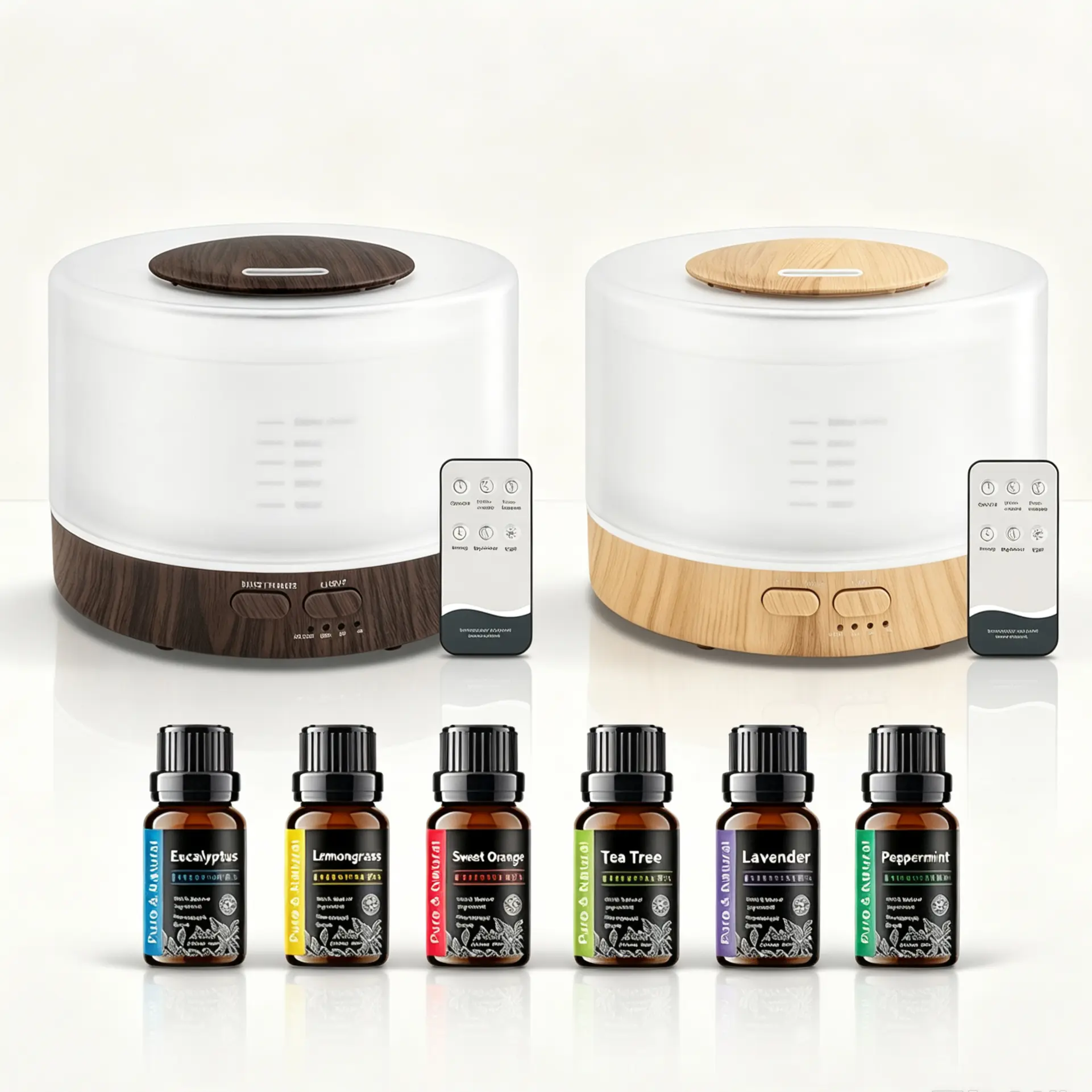 500ml Ultrasonic Aromatherapy Diffuser Humidifier with 7-Color LED Night Light, Remote Control, Timer, Auto-Off for Home, Bedroom