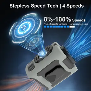 10000mAh Portable Waist Fan Clip on Wearable Belt Personal Fan Rechargeable Battery operated With 199 Speeds & Flashlight Neck Hands-Free 40H Cooling For Outdoor Camping Travel (Gray）dealsforyoudays