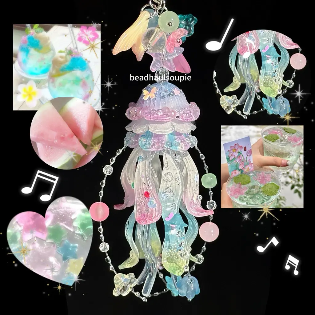[NEW GIFT] Colorful Handmade Jellyfish Keychain | Unique Ocean-Inspired Charm | Cute Gift Idea