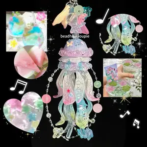 [NEW GIFT] Colorful Handmade Jellyfish Keychain | Unique Ocean-Inspired Charm | Cute Gift Idea