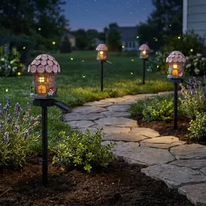 Rechargeable Solar Fairy House Stake Lights - LED Camping Work Lights, Waterproof Dusk-to-Dawn, Backyard Decor, Outdoor Decor, Garden Accessories