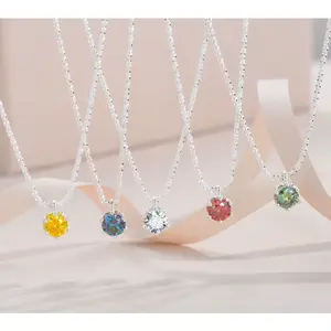 GRA Certified 1CT Moissanite Pendant Necklace – Colorful Diamond-Tested Gem, 925 Sterling Silver Jewelry