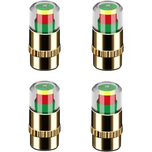 4Pcs Car Tire Pressure Monitor Valve Stem Caps Sensor Indicator 3 Color Eye Alert