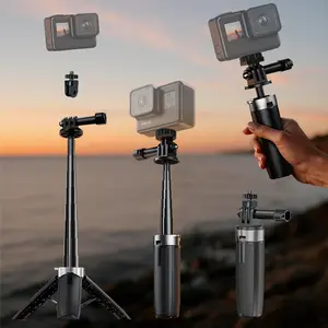 Mini Extendable Tripod, Foldable Tripod, Portable Monopod for Gopro Hero 12/11/10, Session Osmo Action Camera, Vlog Accessory, Photography Camera Accessories, Selfie Stick Tripods