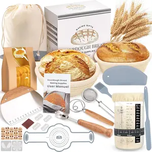 Sourdough Starter Kit, Sourdough Bread Baking Supplies, Bread Proofing Basket, Sourdough Kit for Modern Home and Kitchen, Sourdough Bread Basket, Sour Dough Kit Tools, Bread Making Tools Kit