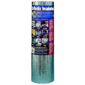 212 MAIN Reflectix BP24010 Foil Insulation - 24 in. x 10 ft. Aluminum, Double Bubble, Foil Thickness, Polyethylene Layer, High Reflectivity for Garage