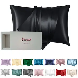 ROSEWARD Organic Silk Pillowcase for Hair and Skin Made in USA 22 Momme Natural Mulberry Silk 100% Pure Silk Oeko-TEX Certified Anti Acne