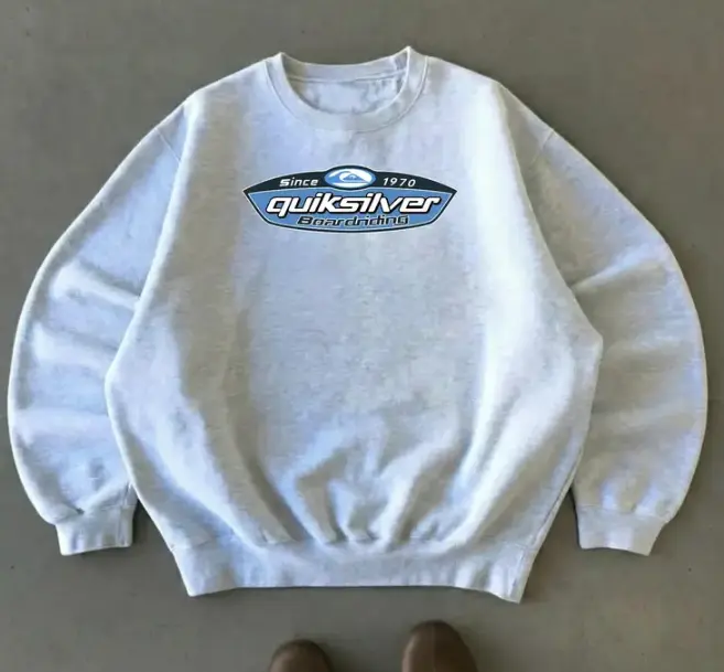Vintage Quiksilver Boardriding Sweatshirt/T-shirt, Forest Green Retro Surf Sweatshirt, 90s Graphic Pullover, Coastal Streetwear, Since 1970 Boardriding