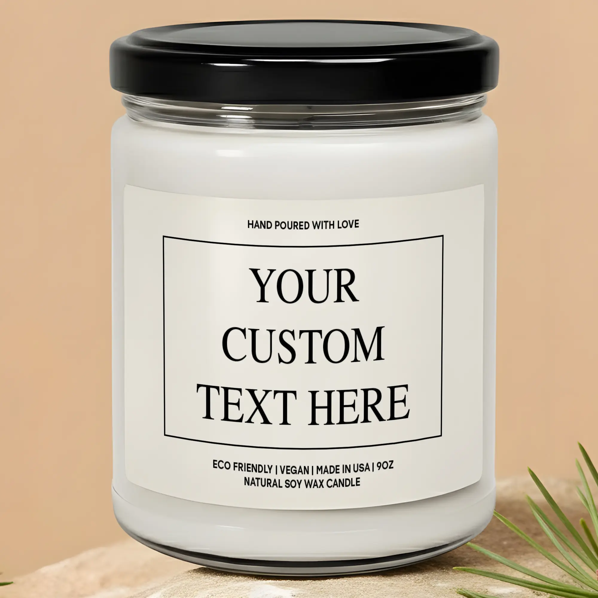 MAKEAGIFT Custom Text Vegan Soy Candle, Personalized Gift, Personalized Home Decor Candles, Custom Message Gift