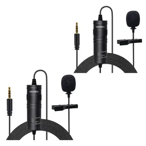 5 Core Microphone 2 Pc Professional Lavalier Mic Wearable Omnidirectional 3.5mm Body Lapel Mics