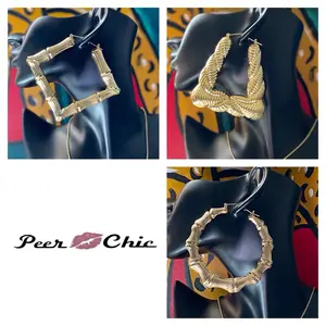 Large Bamboo Earrings Female Metal Coating Retro