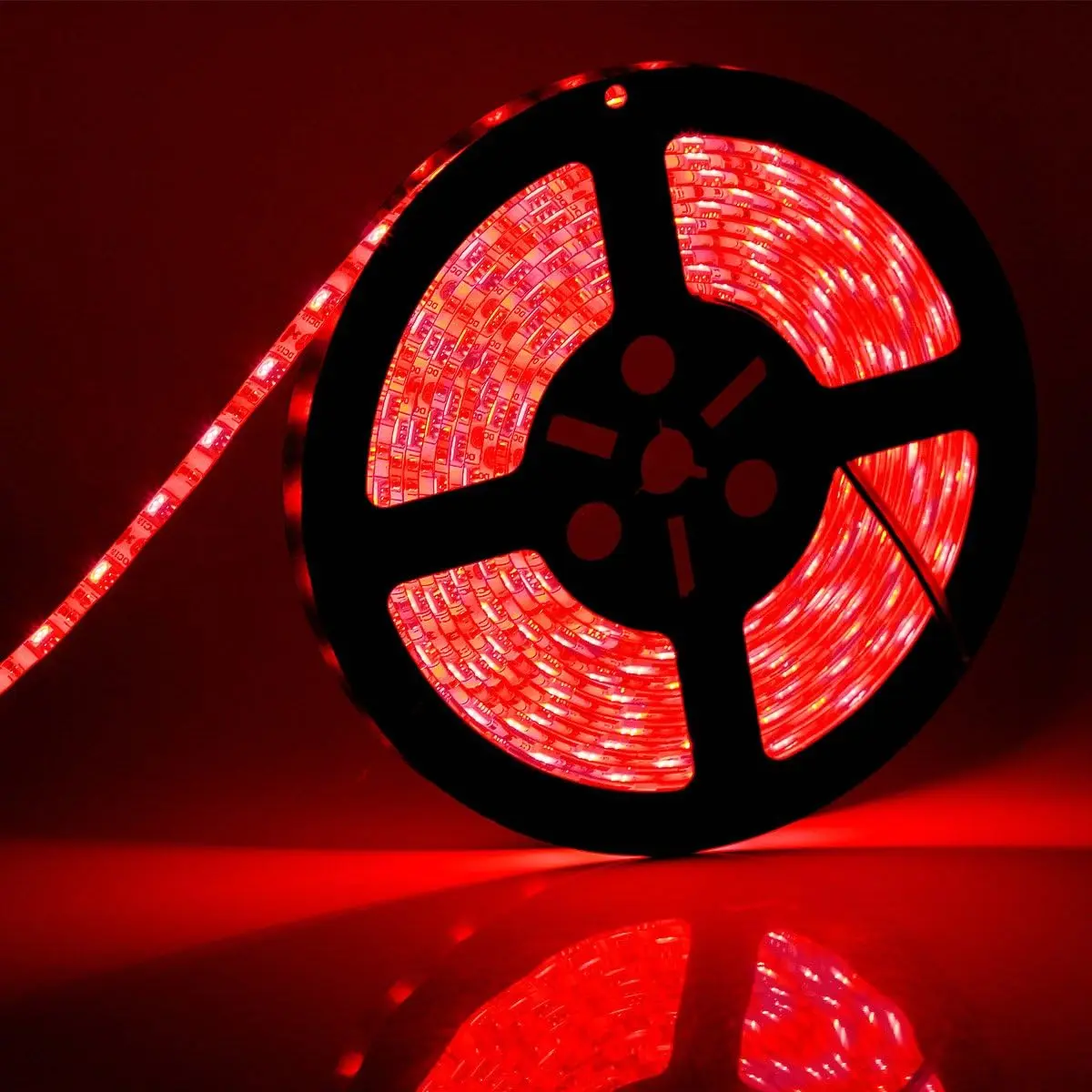 Red LED Strip Lights - Waterproof Flexible Tape (0.3cm Height, 1cm Width, 500cm/16.4ft, 300LEDs, IP65 Waterproof Rating) for TV, Car Lighting, Room | USB Universal Mobile Electronics Accessory, Led Outdoor Waterproof