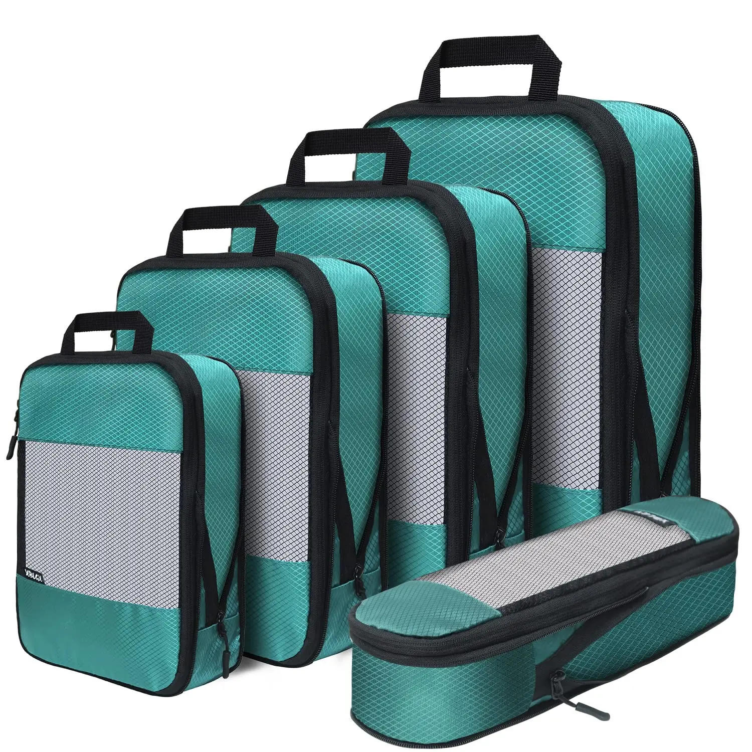 Compression Packing Cubes for Suitcases 5 Set | Travel Packing Cubes with Compression Zipper | Luggage Organizer Bags for Carry On, Backpack & Travel Essentials