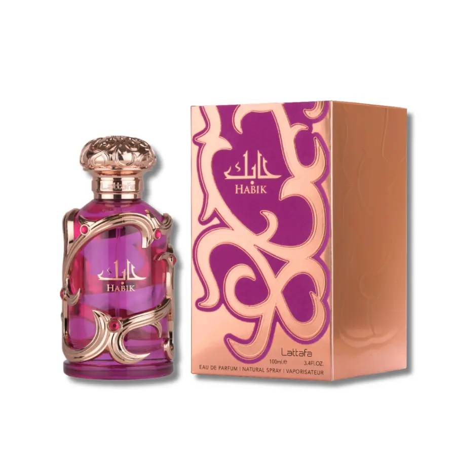 Lattafa Habik Women's Fragrance Eau De Parfum (3.4 fl oz) - Delightful Fragrance, Floral Fruity-Citrus Aromatic Scent with Bergamot, Pear, Arab Perfume EDP Spray, Signature Scent, Adults, Feminine Energy, Fresh, Distinctive Fragrance