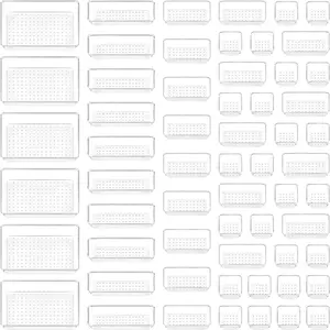 Durable 25/37/60 PCS Clear Plastic Drawer Organizers Set, 4-Size Versatile Silicone Bathroom Boxes and Vanity Trays, Storage Bins For Makeup, Kitchen