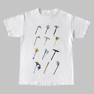 Fortnite Pickaxe Collection Graphic Tee Trendy Funny Printed Cotton Gift for Men