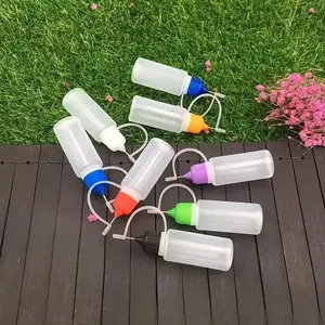 8 precision tip squeeze bottles, 0.34 oz, durable plastic - 6 random colors, suitable for DIY crafts, painting, ink, acrylic art, Art Drawing Supplies