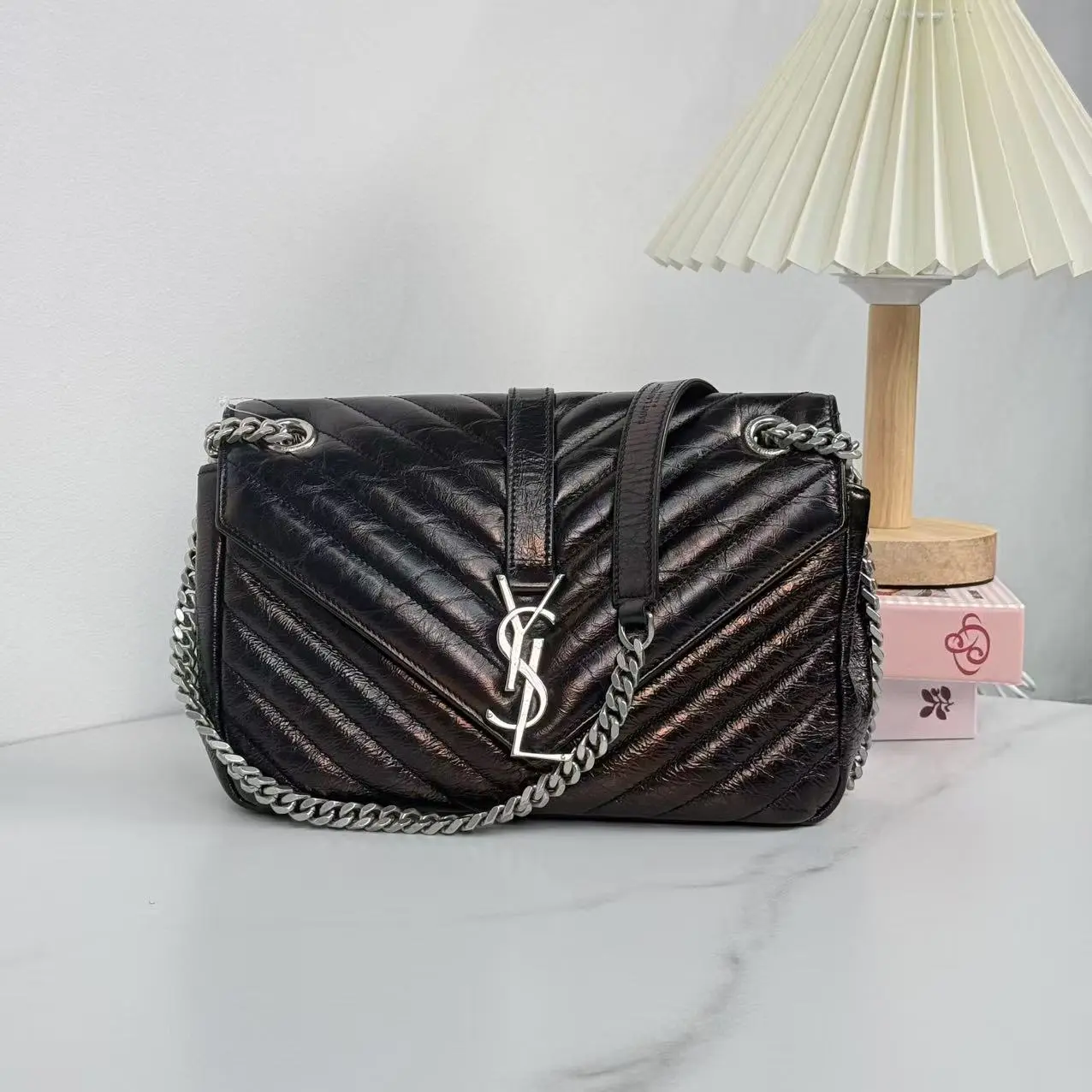 Pre-owned Yves Saint Laurent Monogram Matelassé Punk Shoulder Bag