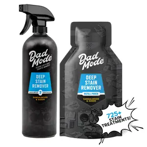 DadMode Laundry Stain Remover & Extreme Mess Cleaner for Set-In Stains & Smells | Bottle+ Refill | High-Performance 7-Enzyme Laundry Stain Eliminator | Sandalwood & Suede
