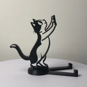 1PC Cute 3D Cat Phone Stand Phone Holder Design Creative Detachable Desktop Ornament for Cat Lovers Office Organization Simple desktop decoration bracket children room gift