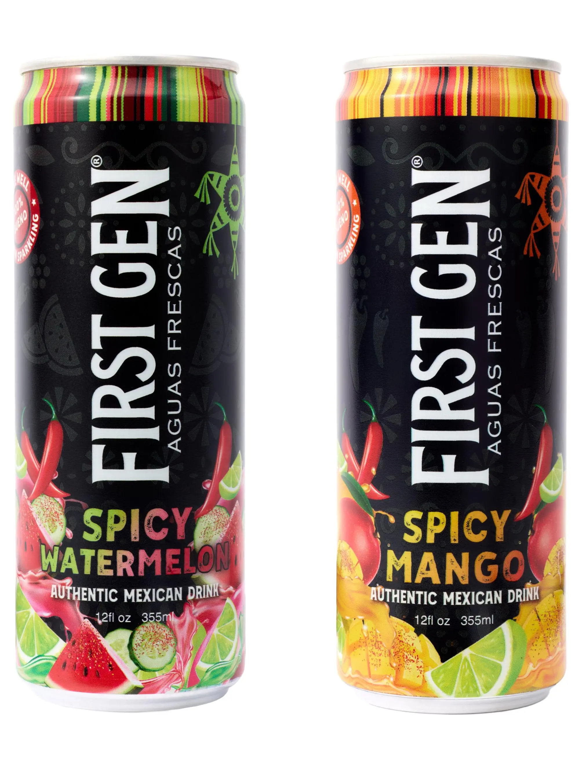 Spicy Variety 6 Pack with Spicy Mango and Spicy Watermelon Mexican Aguas Frescas Juice Drinks, Non Sparkling, Non Energy