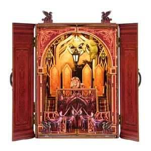 ETKVR ZP05 Magic Wardrobe   Book Nook Kit, DIY Miniature Dollhouse Kit for Adults and Teens, Booknook Tiny House Kit Bookshelf Decoration 3D Wooden Puzzle Bookend -  Fantasy alien-shapedBox