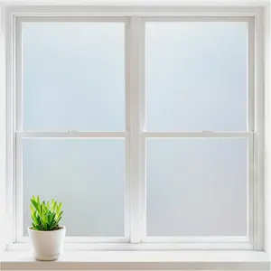 Window Privacy Film, Frosted Glass Window Clings, Static Cling UV Heat Blocking Door Stickers for Home Bathroom, Removable Indoor Decal Coverings Day and Night, Pure, 17.5 x 78.7 Inches