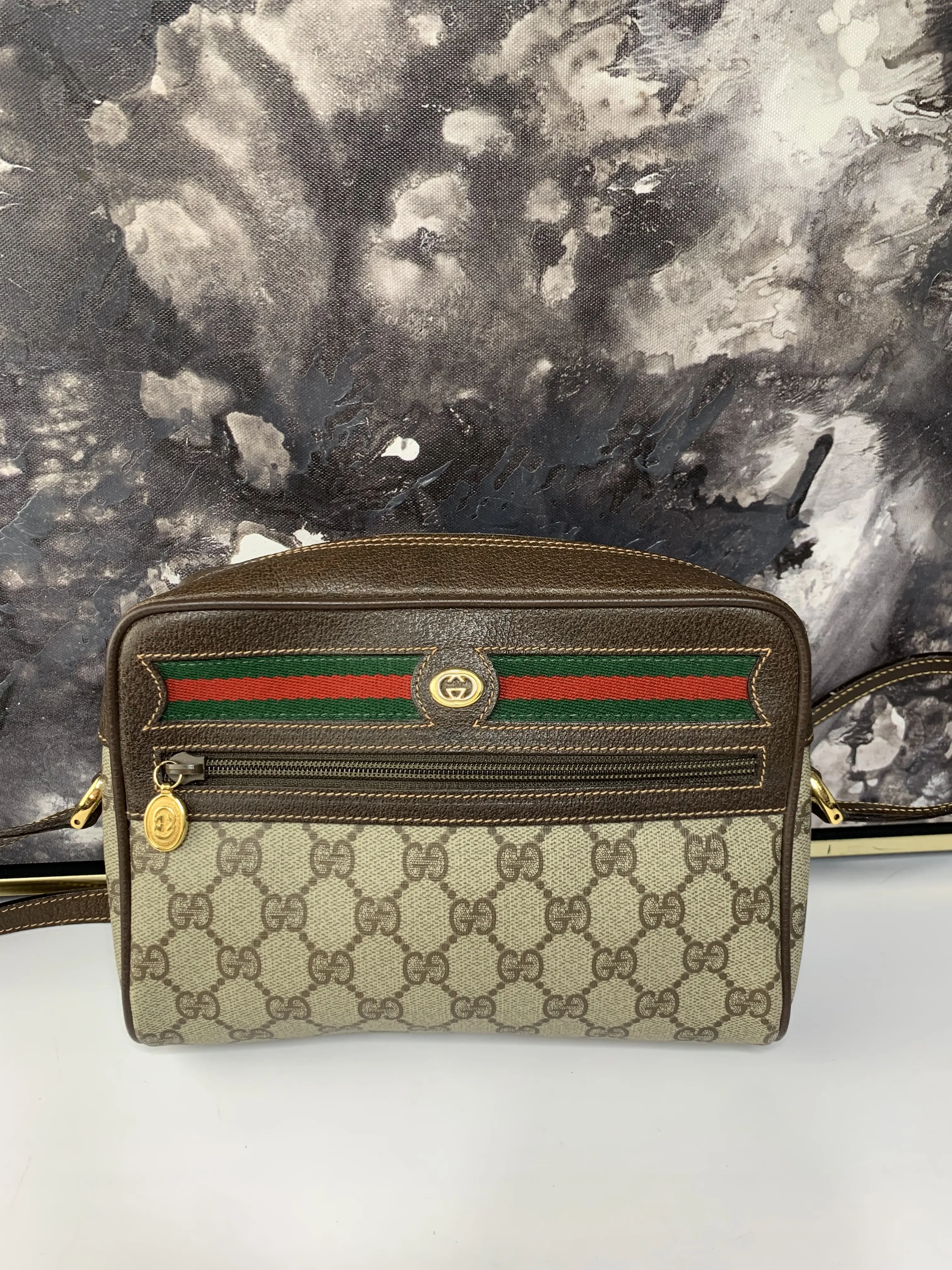Pre-owned GUCCI canvas Crossbody Bags Vintage Web Crossbody