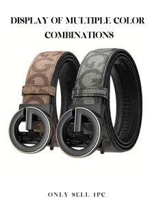 Men's Business Fashion G Letter Automatic Buckle Belt, Fashion Belts, Casual Waistband for Jeans Trousers, Trendy All-match & Exquisite Belt for Birthday Gift