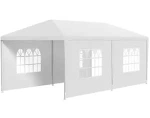 BestOffice 10'x20' White Party Tent with 4 Removable Sidewalls for Outdoor Canopy Wedding Garden Gazebo Pavilion Cater Events Ideal for Versatile Events