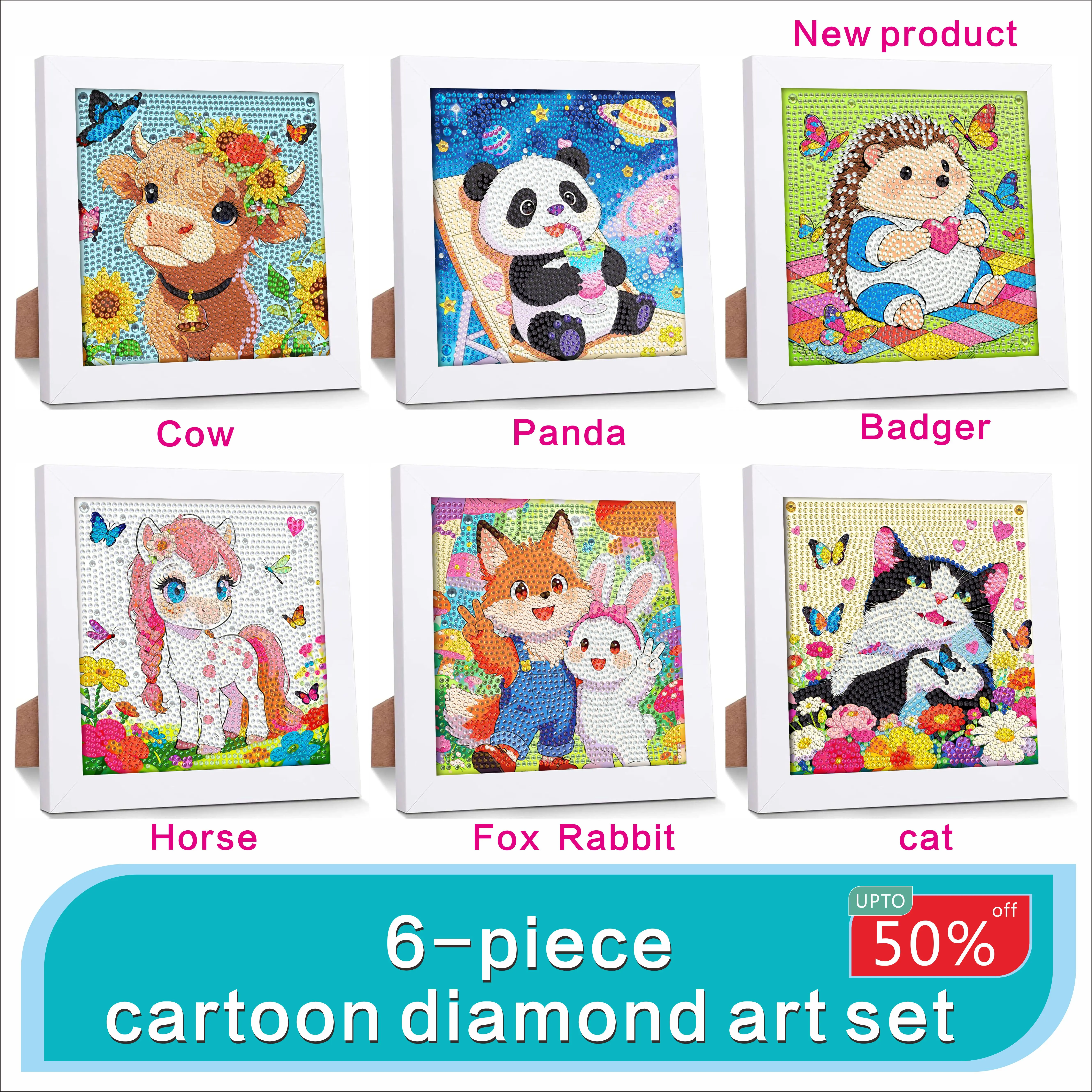 5D Cartoon Animation Art Diamond Painting Set, suitable for beginners, for home decoration or as a holiday gift