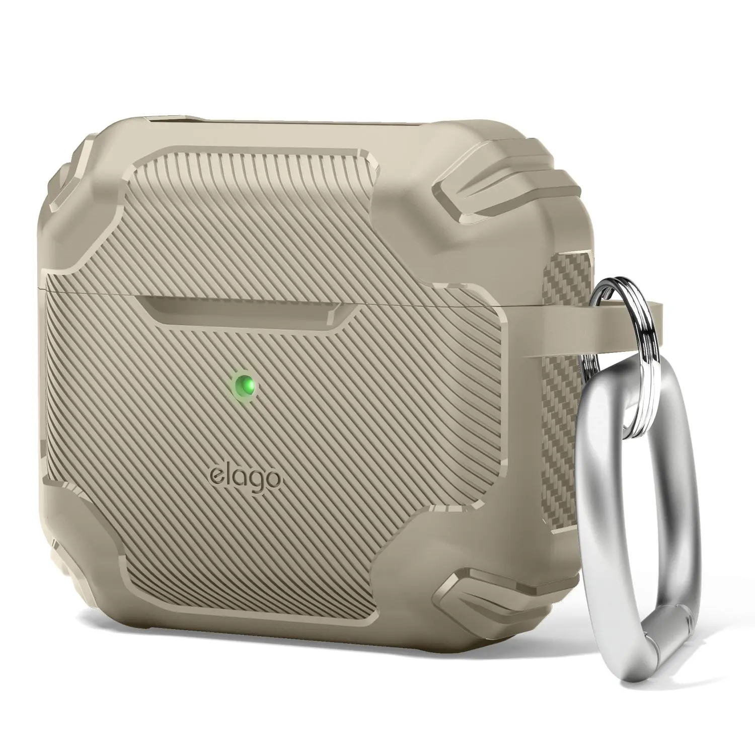 elago Solid Armor Cover for AirPods 3 Wireless Audio Device - Carbon Fiber Protective Headphone Accessory with Charging Compatibility, Available in 4 Colors
