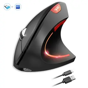 Luminous Vertical Ergonomic Mouse Optical Wireless Gaming Mouse, Dual Mode Battery Capacity PC MAC Office Business Travel Ideal Choice Ergonomic Computer Mouse