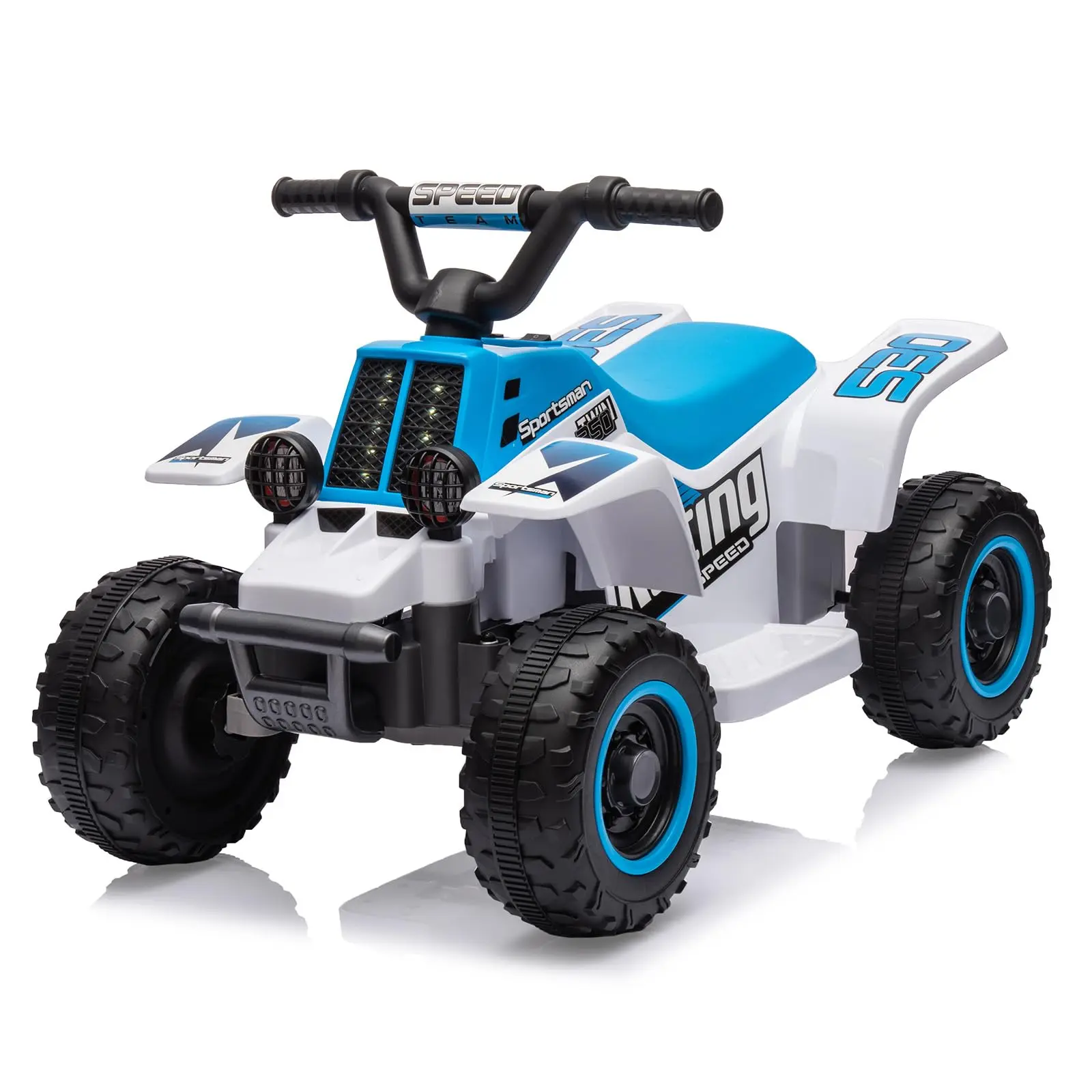Gaomon 6V Kids 4-Wheeler Quad ATV Ride On Car with 4-Wheel Design, 1.76MPH Max Speed, Rubber Handles, Push-Button Accelerator, Safe Blue Gift for Boys & Girls, Four Wheel Design