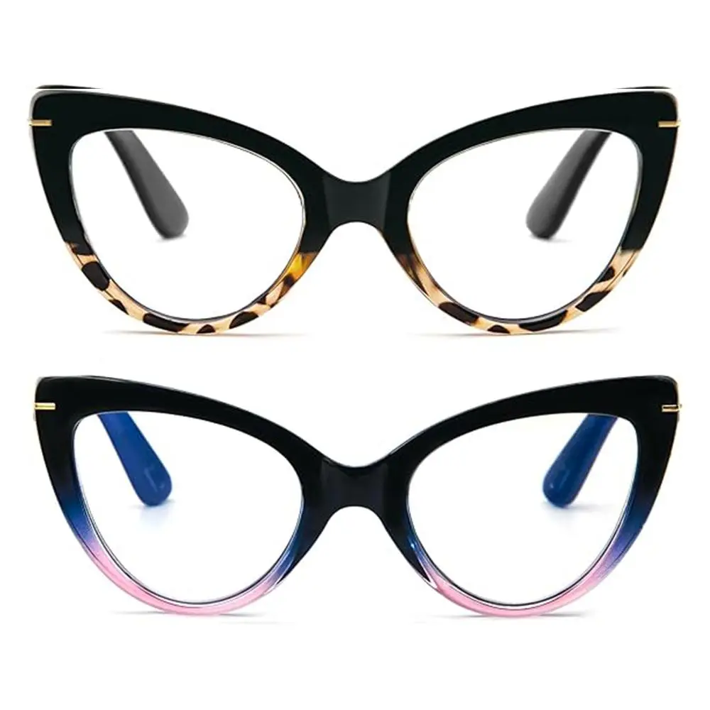 Kokobin Cat-Eye Reading Glasses - Suitable for both men and women, suitable for small faces. Clear and anti-blue light. Screen reader for TV and mobile phones. Anti-eye fatigue and UV glare protection.