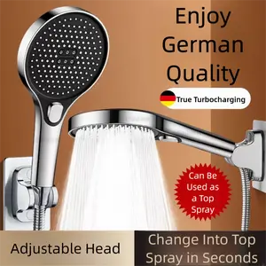 Upgraded Turbo Shower Head Kit - 3-Mode Handheld Showerhead with Hose, Powerful Rain Sprayer for Home Bathroom