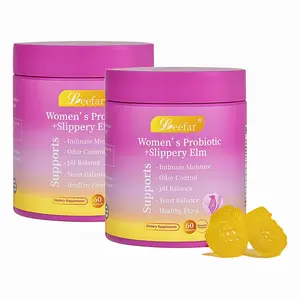 2 Pack  LEEFAR Her Probiotics Gummies MU - All in One Solution with Slippery Elm and Prebiotics & Lactobacillus Probiotic Blend for Women's pH Balance and Dryness Hawaiian Pineapple Gummies Dietary Supplement