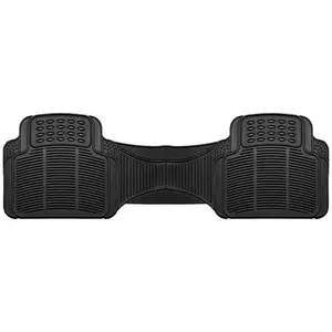 Trimmable Black Non-Slip Vinyl Rear Automotive Floor Mats - ClimaProof, Fluid Guard, High-Quality Car Interior Protector Accessories