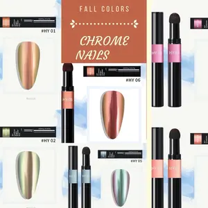 Chrome Pigments Set of 6 in Air Cushion Pens for a Holographic Mirror Effect