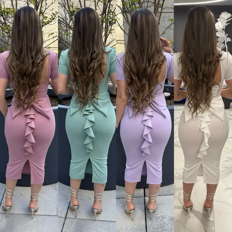 Yami bow midi dress  Elegant Womenswear
