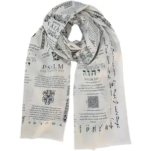Prayer Shawl, Protection Bible Verse Prayer Scarf for Women Christian Religious - 70x170cm - Lightweight Scarves for Festival Party Friends