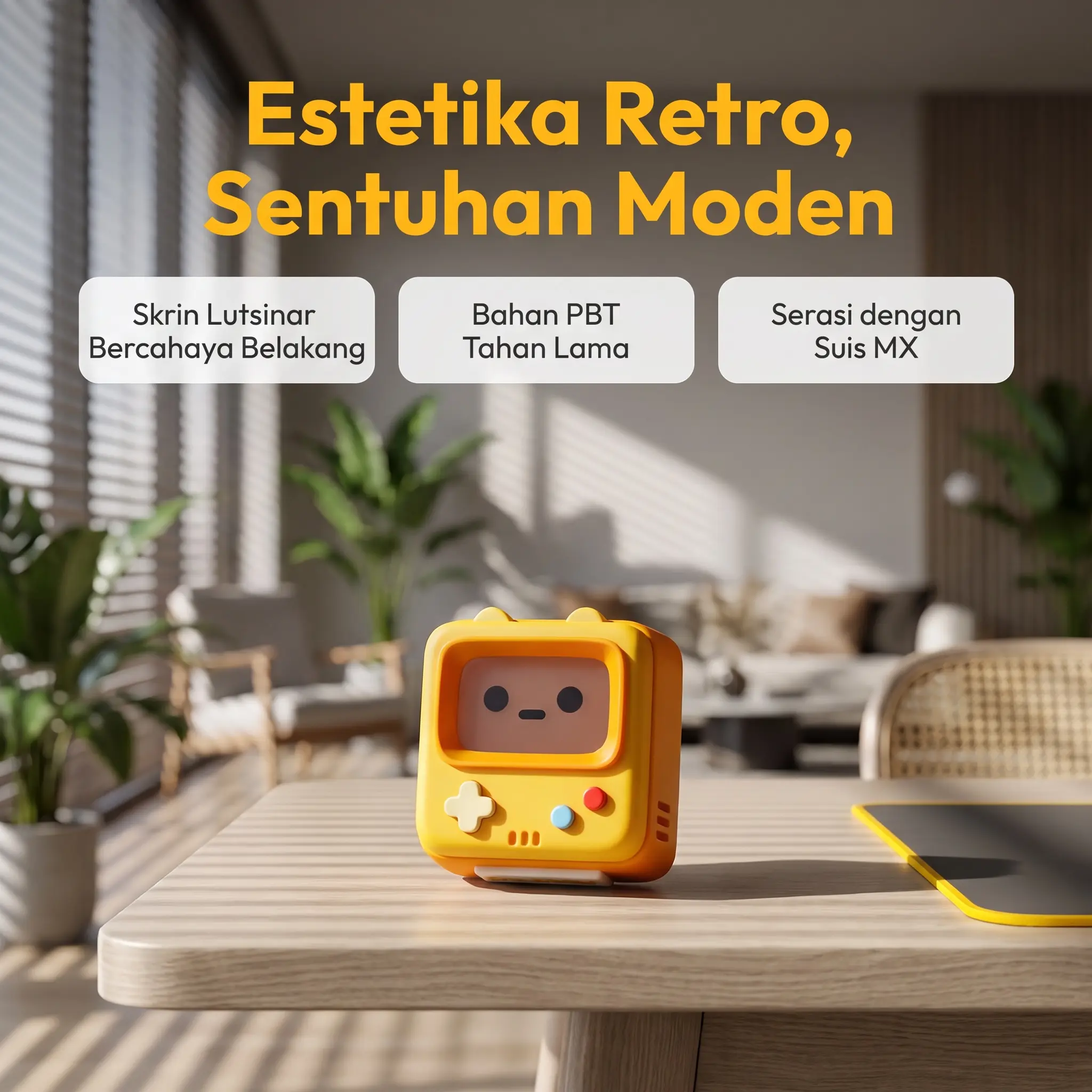 InfiXKey Single Translucent Resin Custom Mechanical Keyboard ESC Keycap - Retro Game Console Style, Anime & Cultural Creative Design, Summer Vibes PC Keyboard Accessory
