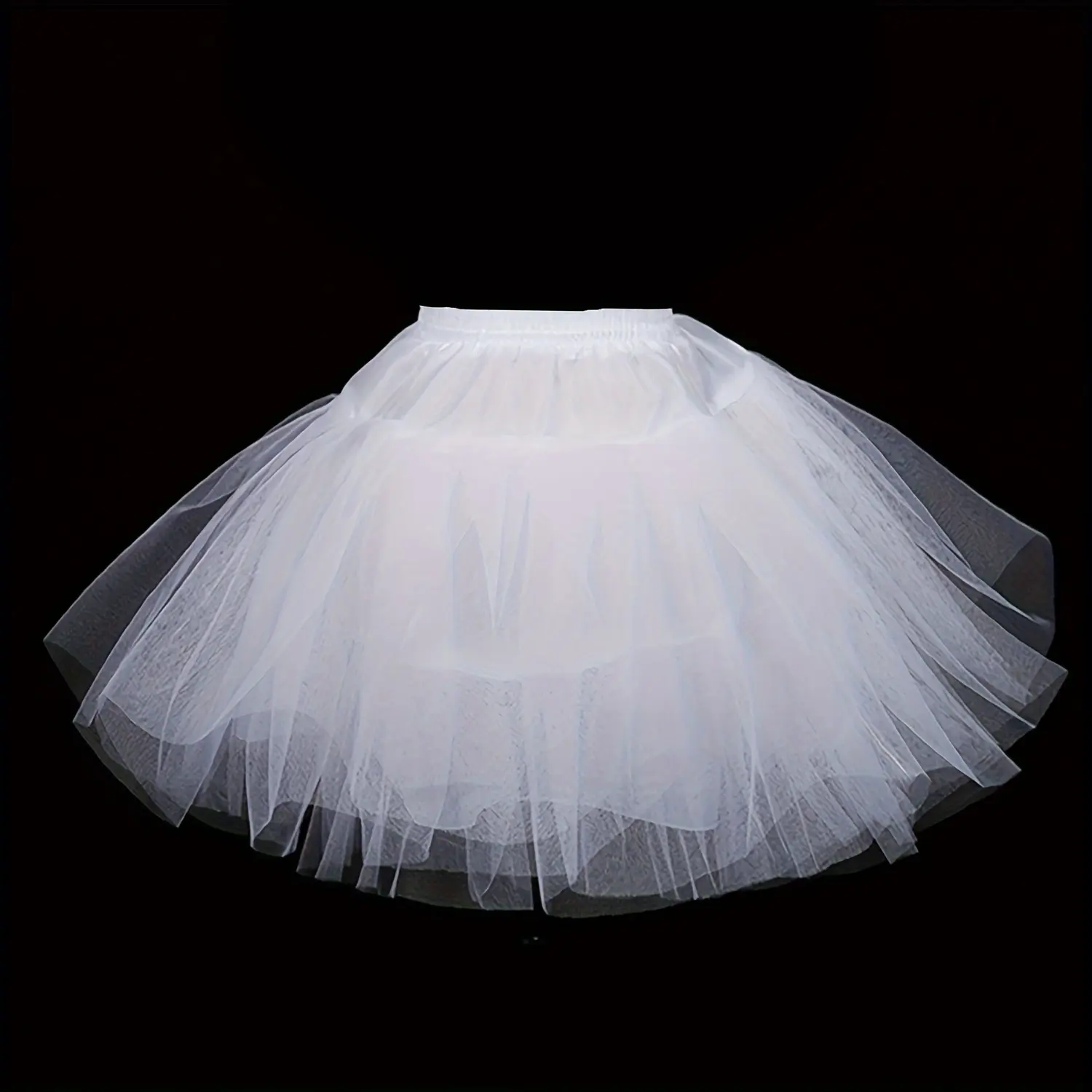 [Polyester Petticoat] White Polyester Adjustable Waistband Petticoat for Girls |       No-Hoop Princess Underskirt Support |       Perfect for Performances, Parties & Weddings
