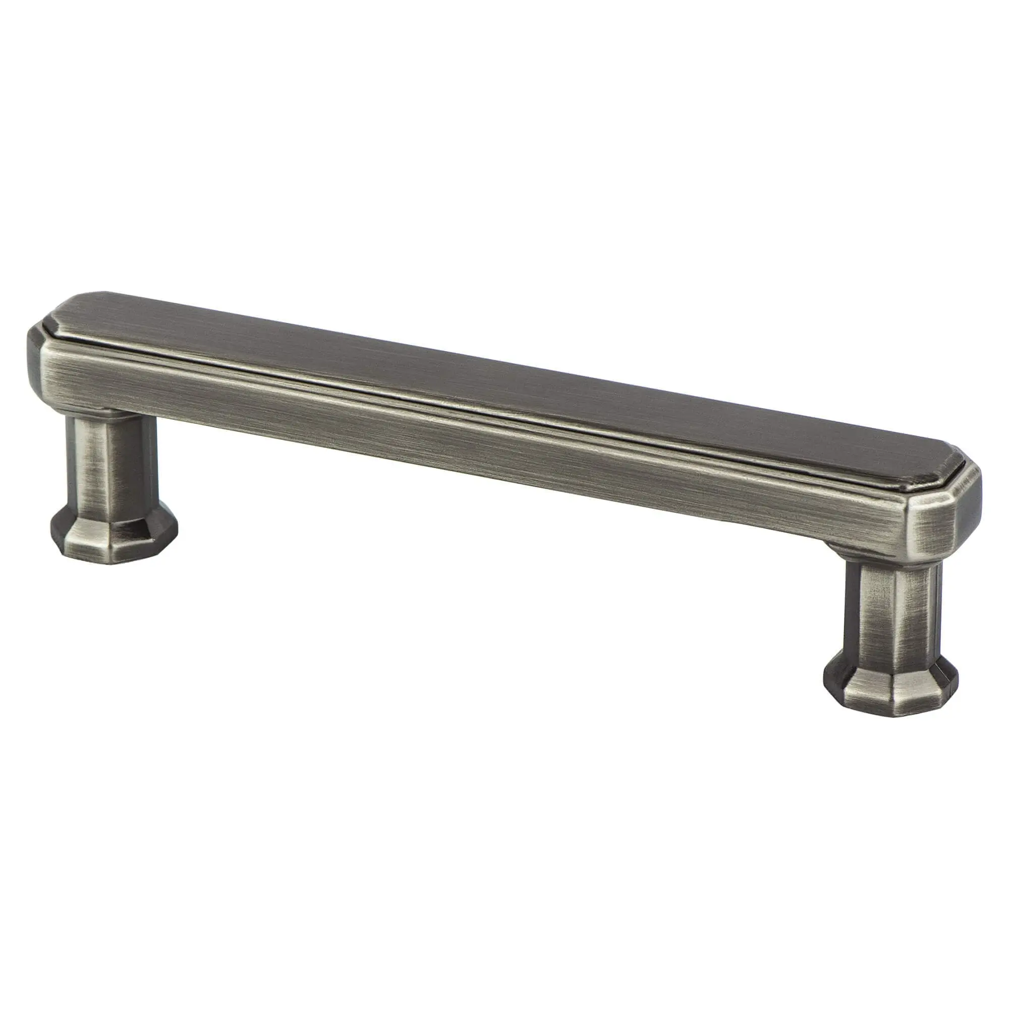 Berenson 9577-1VTN-P Harmony Single Pull, 96 mm CC, Vintage Nickel Finish, Zinc Base, Gemstone Shape Design