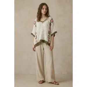 Mello Crochet Ovesized Knit Sweater