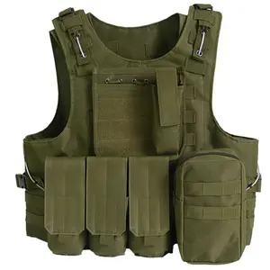 Dual-use tactical vest with MOLLE system for cycling and outdoor activities; realistic CS ghost-style tactical vest