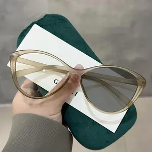 Cat Eye Outdoor Photochromic Myopia Glasses for Women Men Luxury Anti-UV Eye Protection Sunglasses Color Changing Minus Eyewear